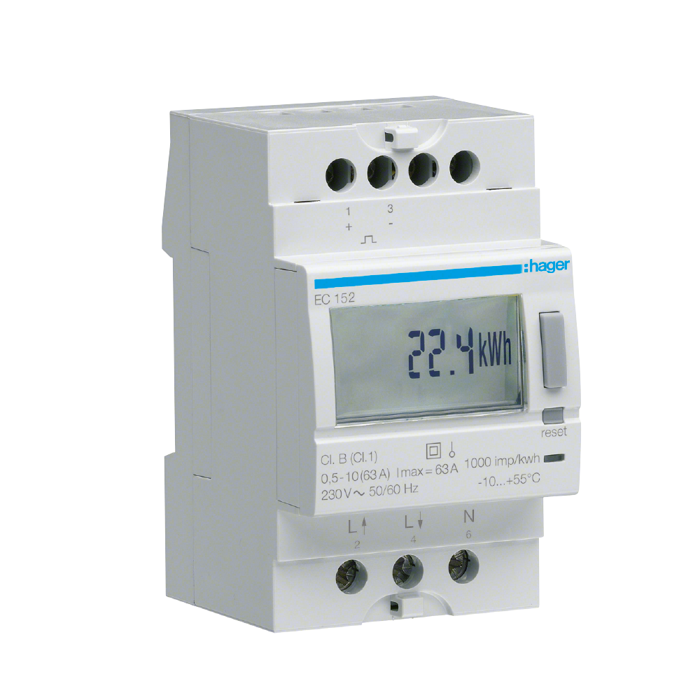 hager Energiamittari hager ec152 1v 2t 63a imp. lk1
