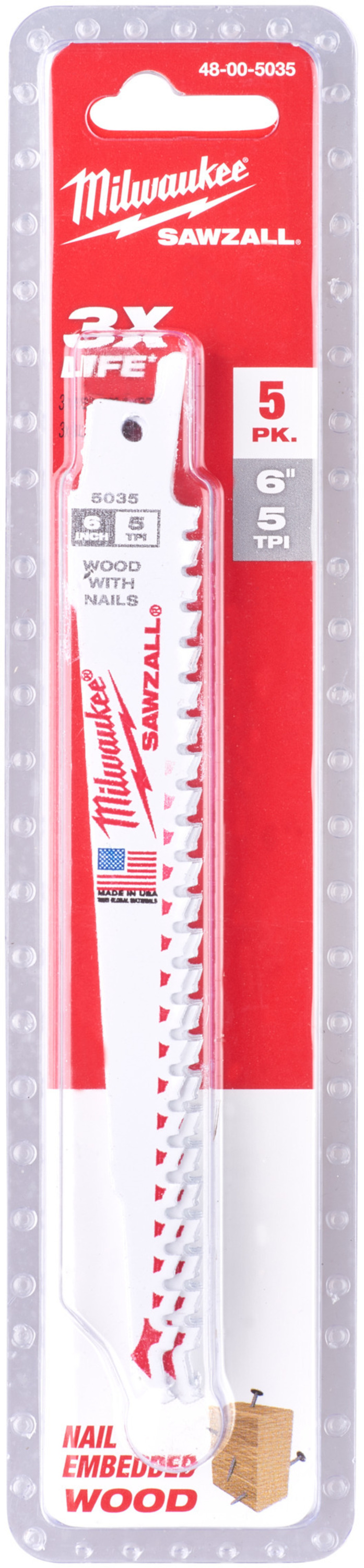 RECIP SAW BLADE MILWAUKEE SZ DEMOLITION 150X5T 5PC