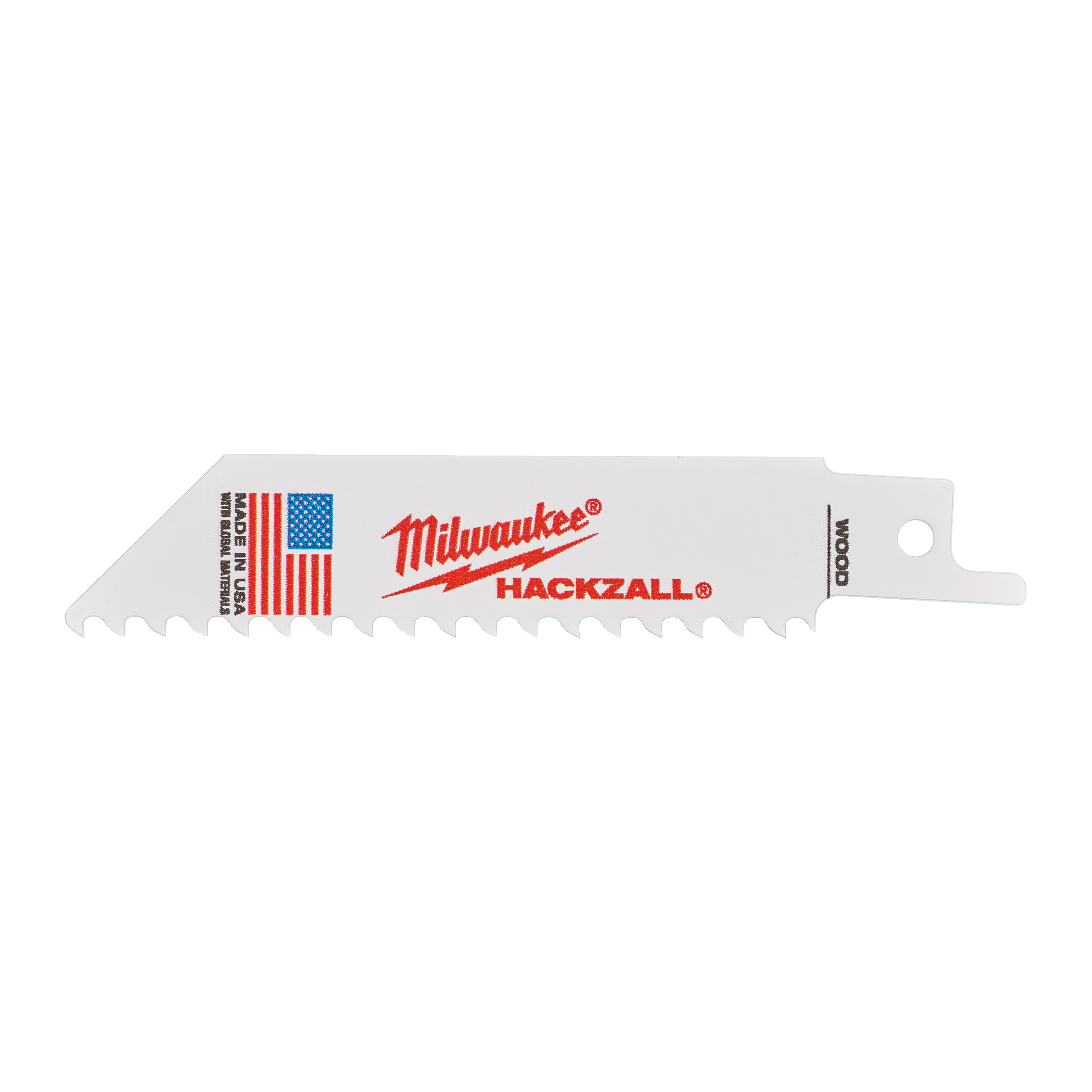 RECIP SAW BLADE MILWAUKEE HACKZALL WOOD 100X6T 5PC