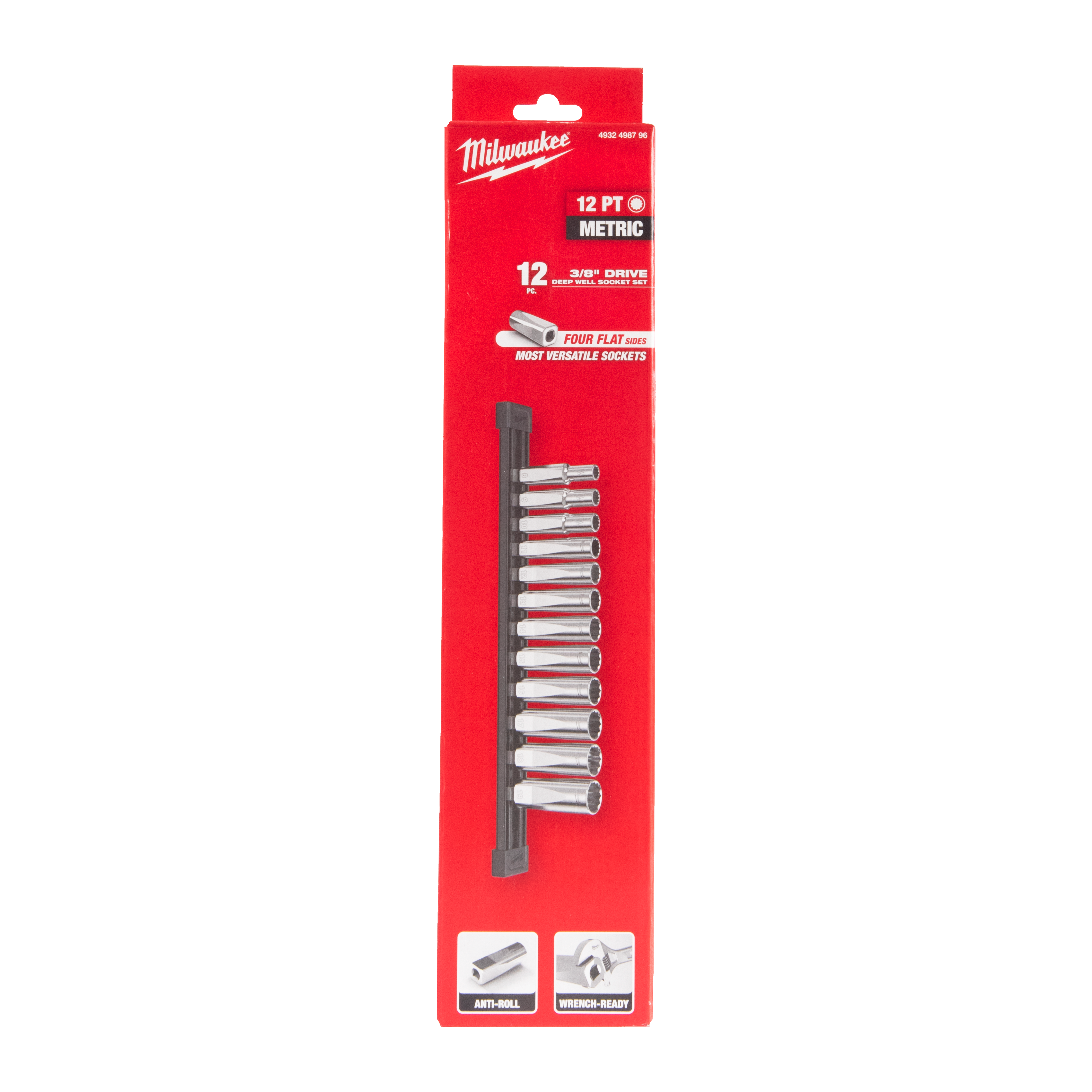 milwaukee Socket set milwaukee 12 point deep 3/8 12p