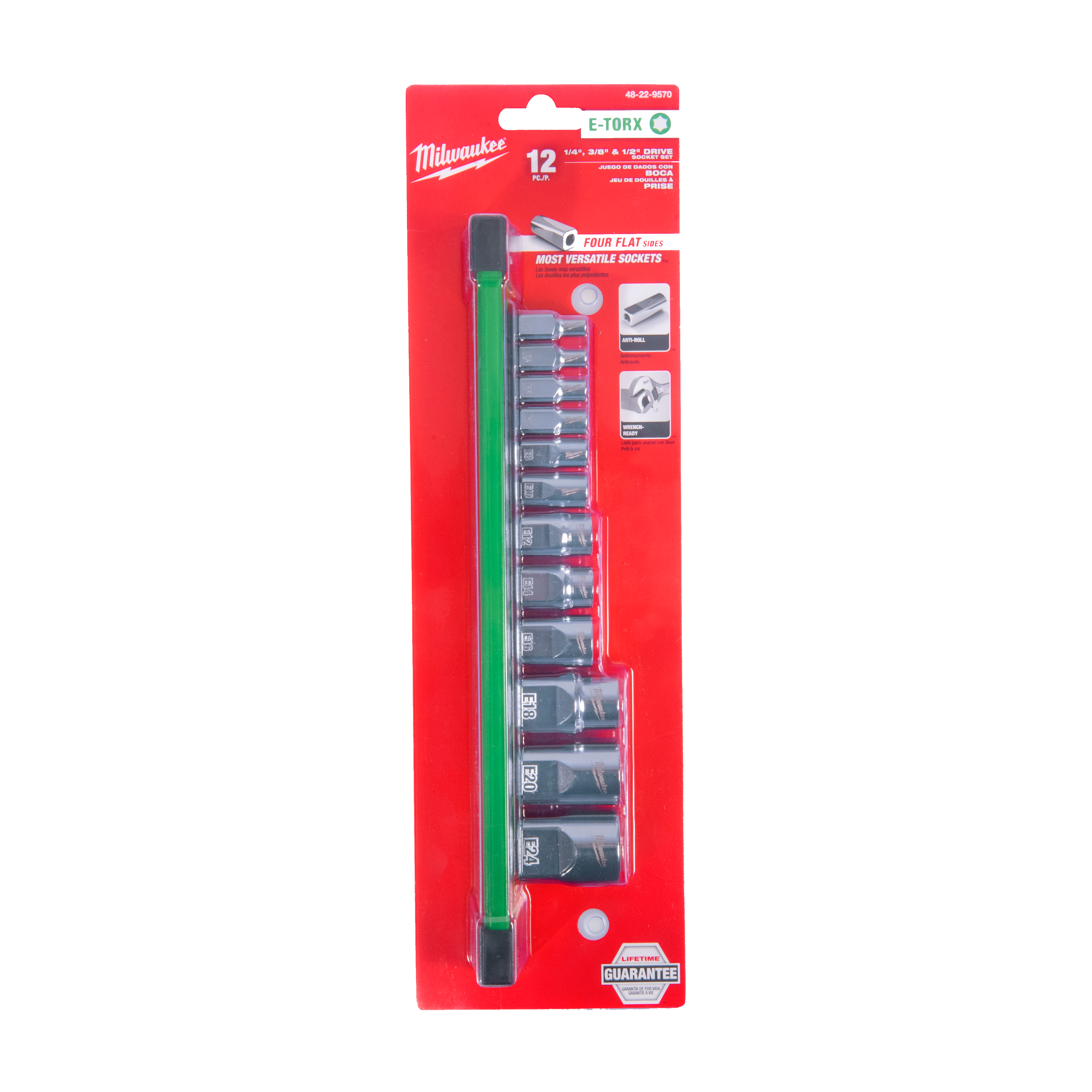 milwaukee Socket set milwaukee e-torx 1/4 3/8 1/2 12p