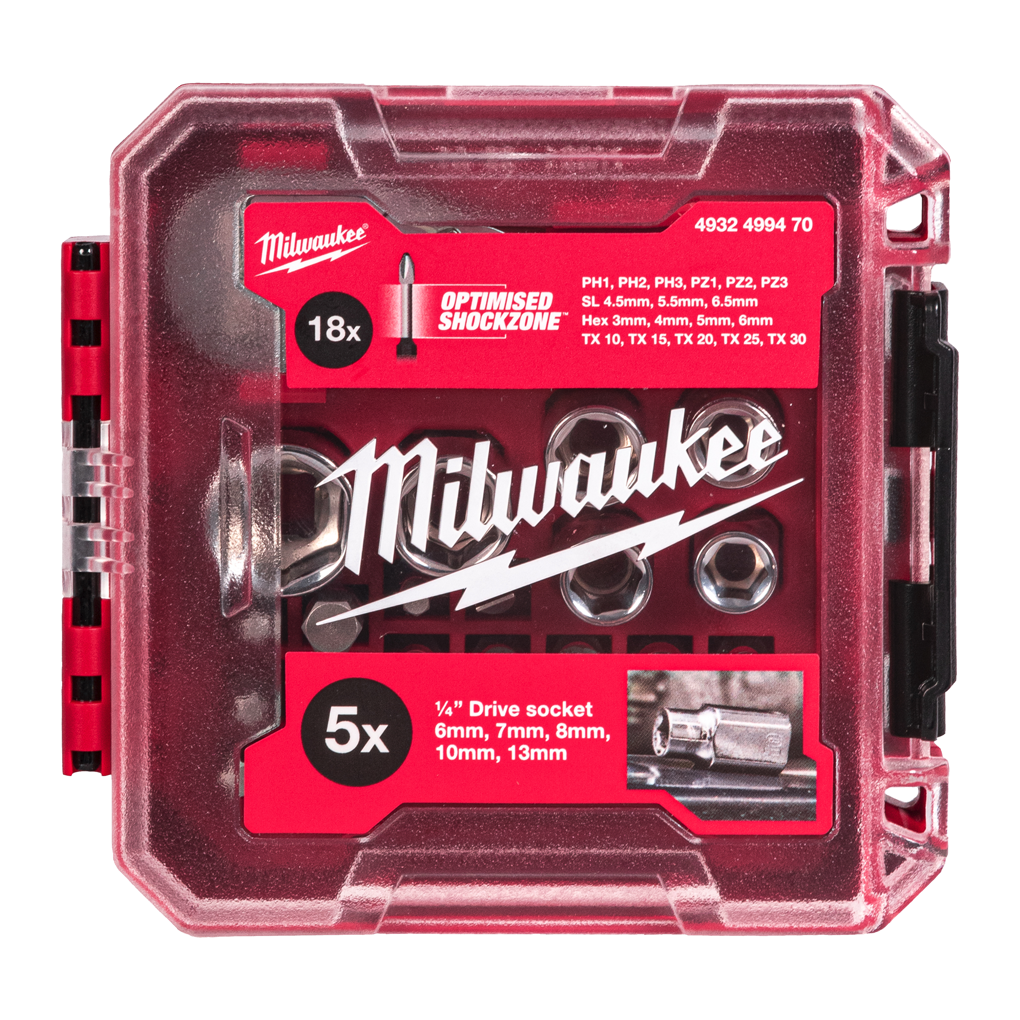 BIT SET MILWAUKEE RATCHET COMPACT 1/4 25P