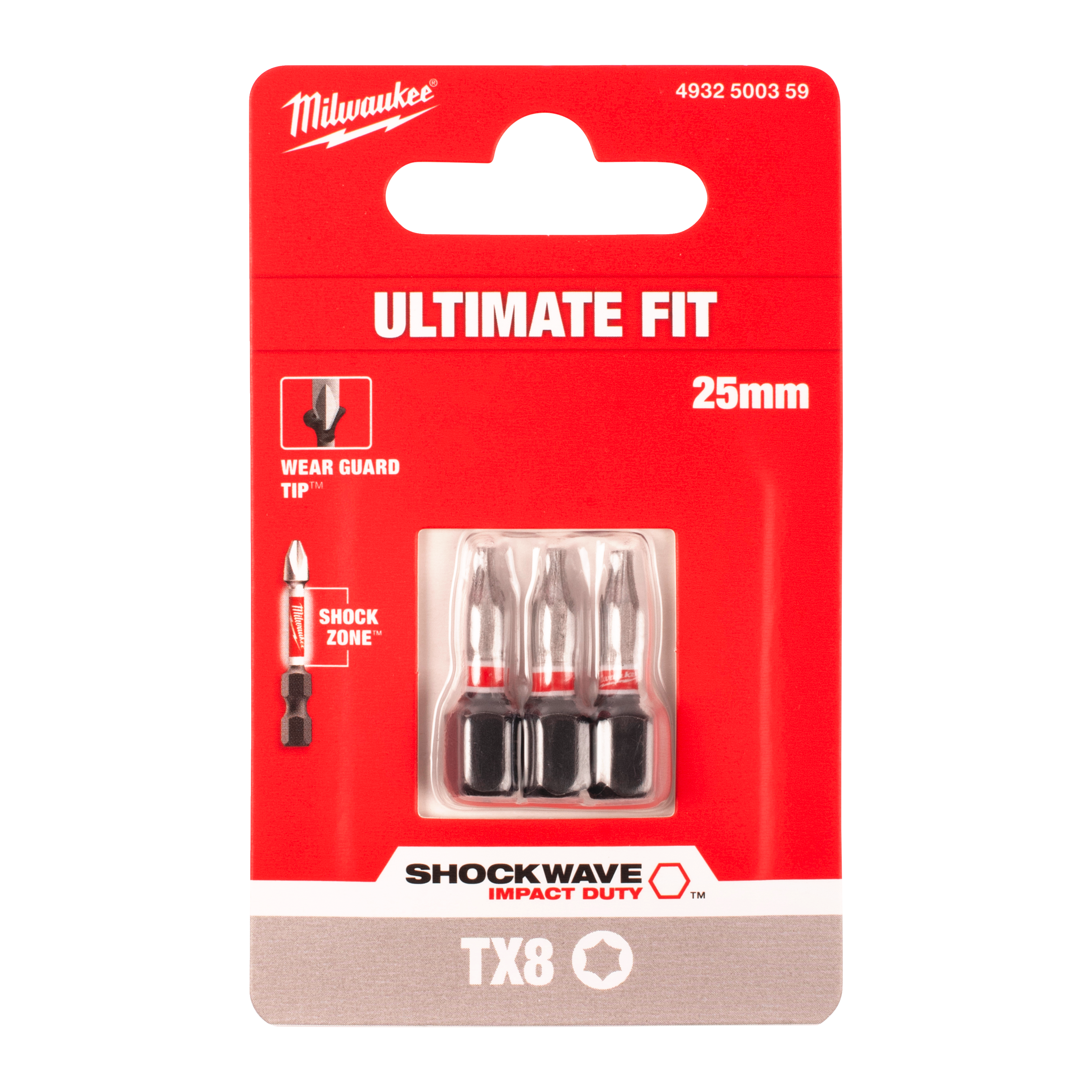 milwaukee Screwdriver bit milwaukee shw tx8 25mm 3p