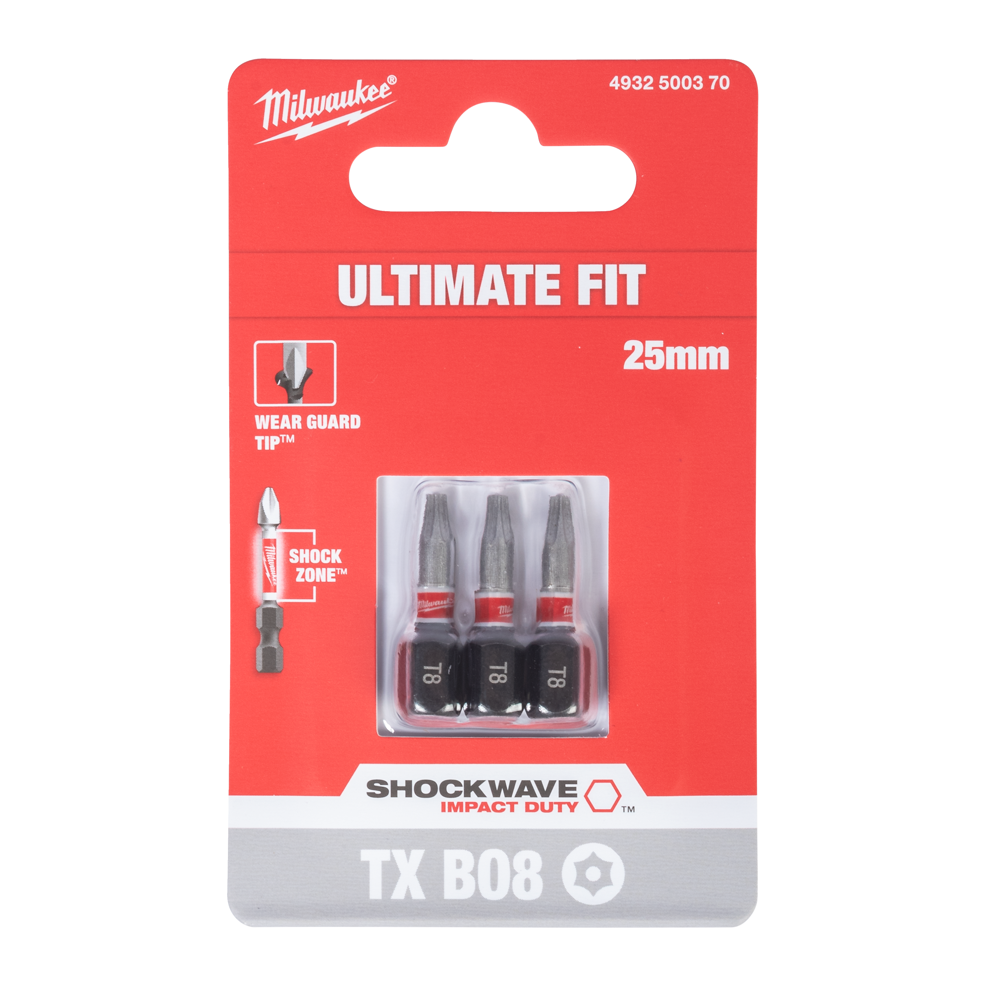 milwaukee Screwdriver bit milwaukee shw txbo8 25mm 3p