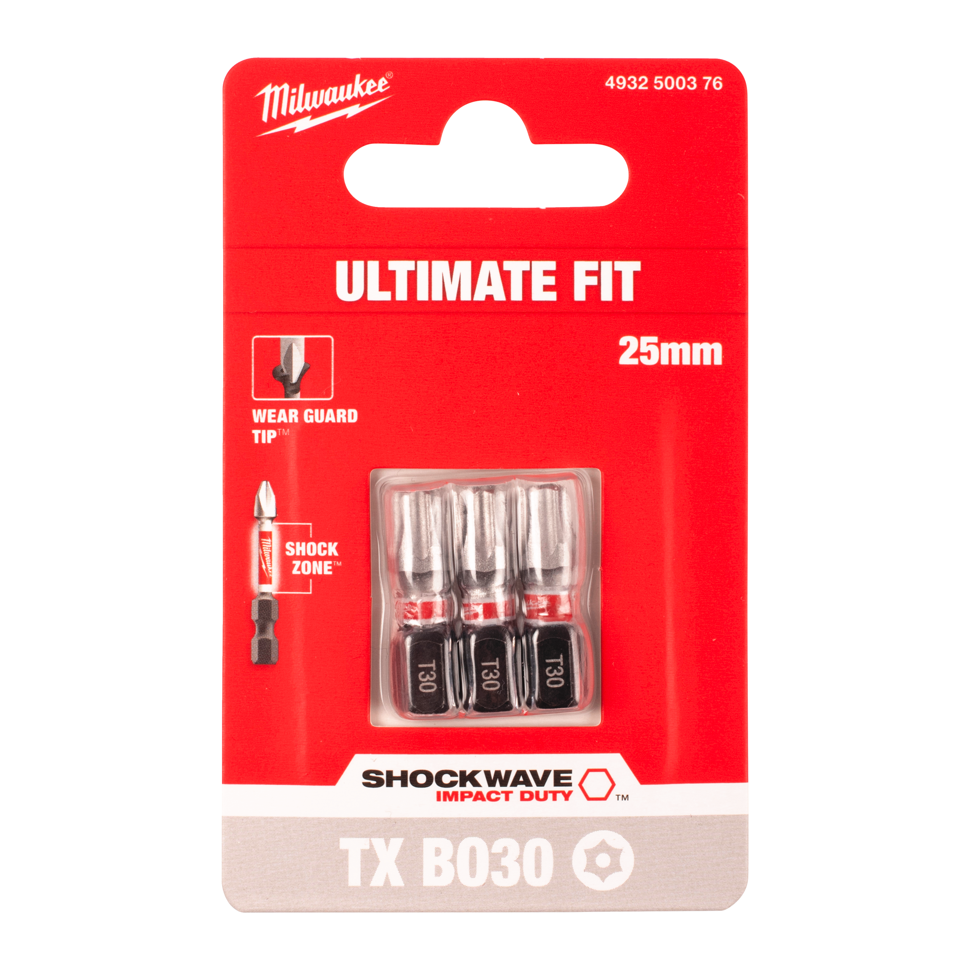 SCREWDRIVER BIT MILWAUKEE SHW TXBO30 25MM 3P