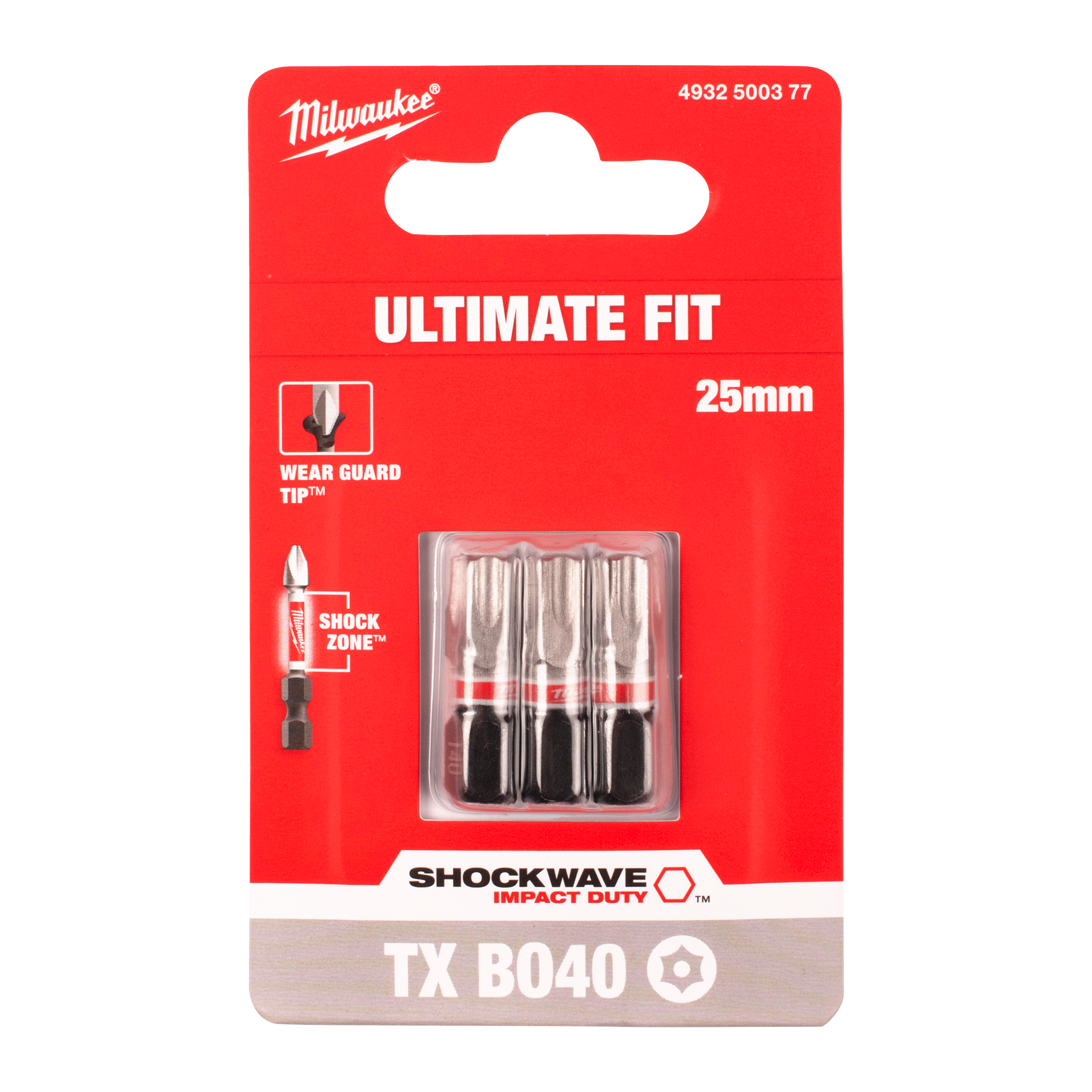 milwaukee Screwdriver bit milwaukee shw txbo40 25mm 3p