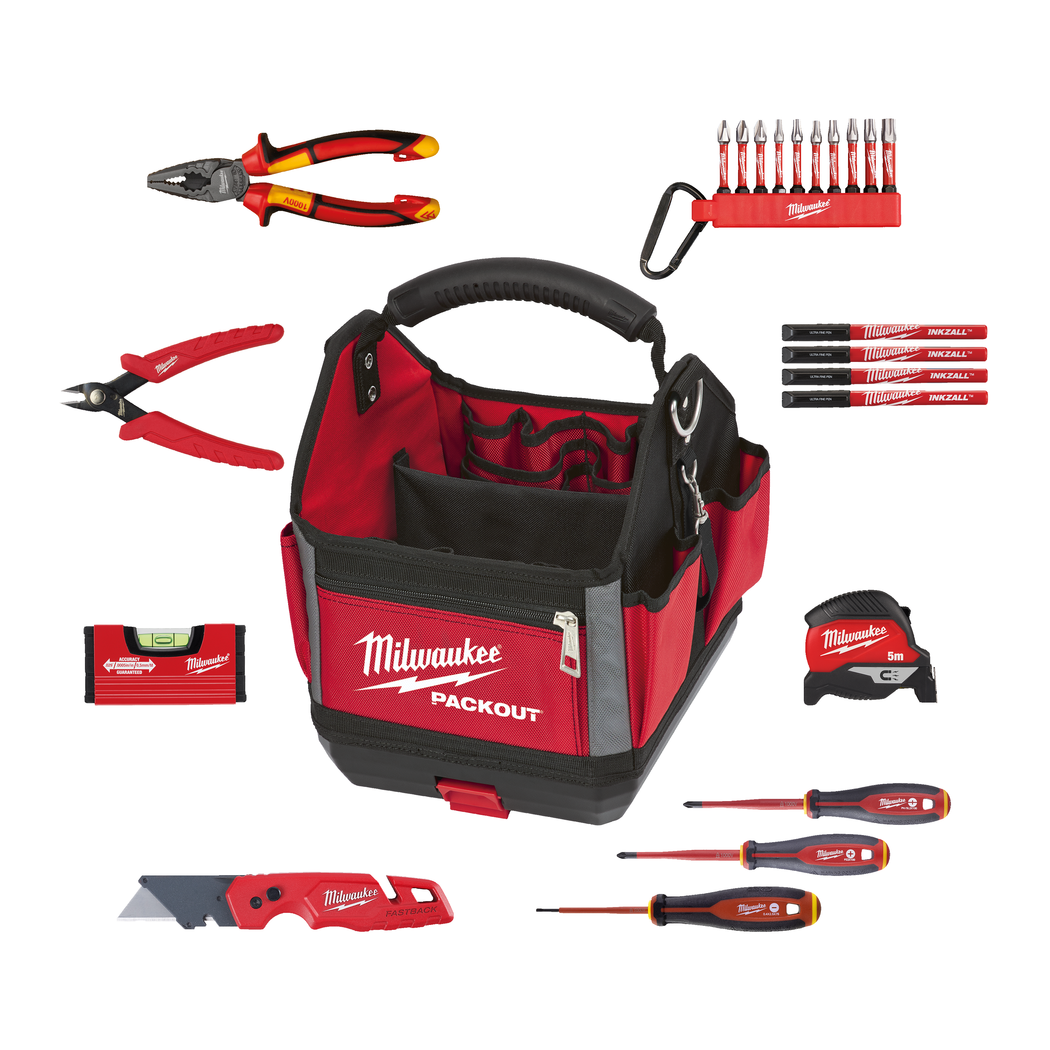 milwaukee Electrician set milwaukee tote packout 23p