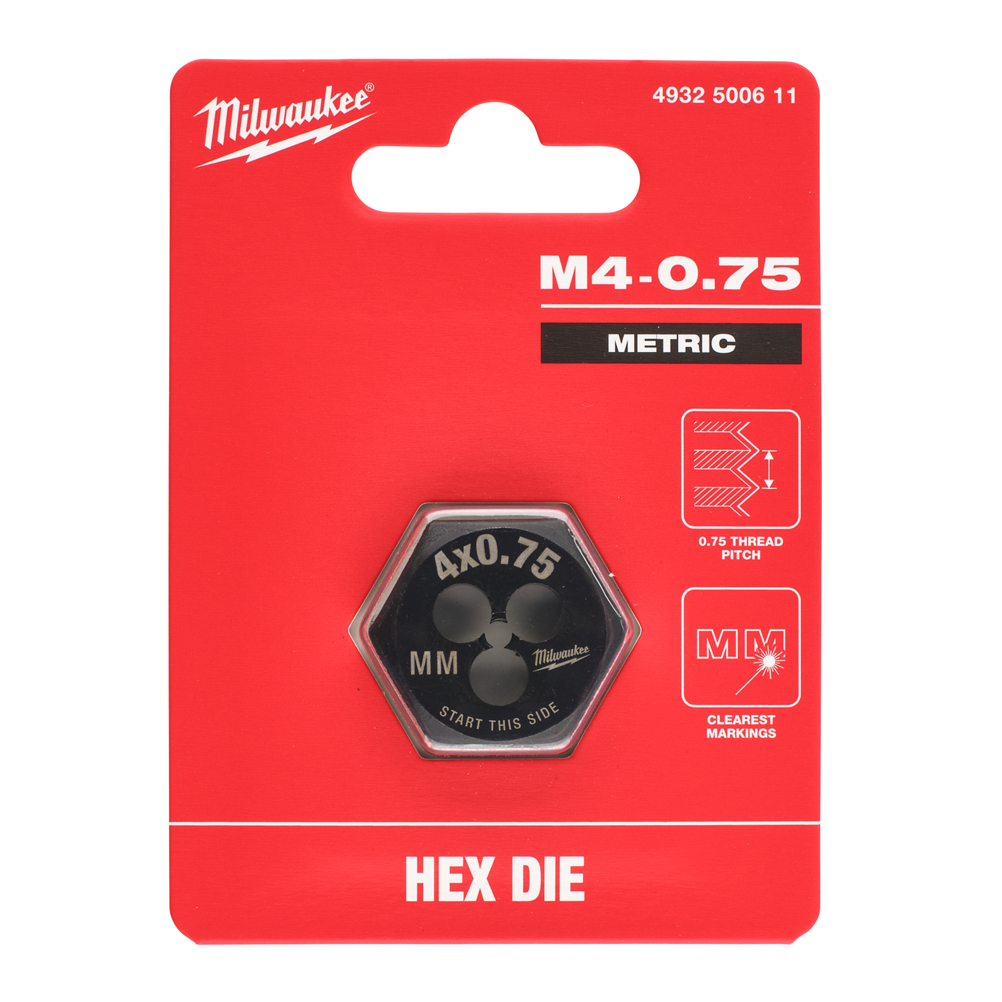 milwaukee Gängsnitt milwaukee m4-0,75mm