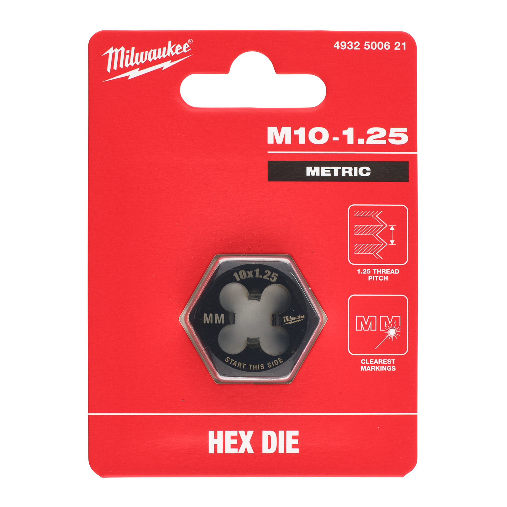 milwaukee Gängsnitt milwaukee m10-1,25mm