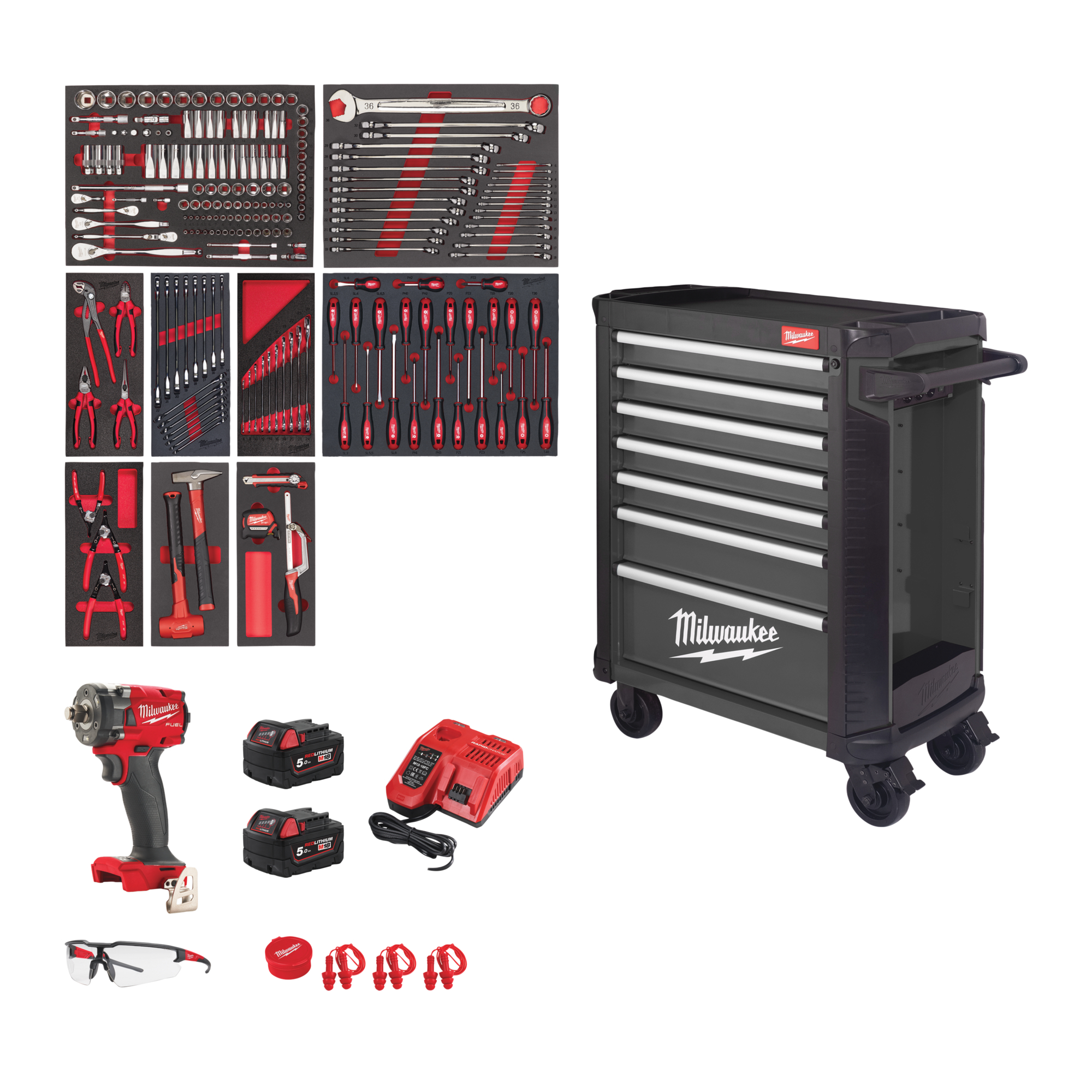 milwaukee Cabinet milwaukee rolling 78cm toolkit 246p grey