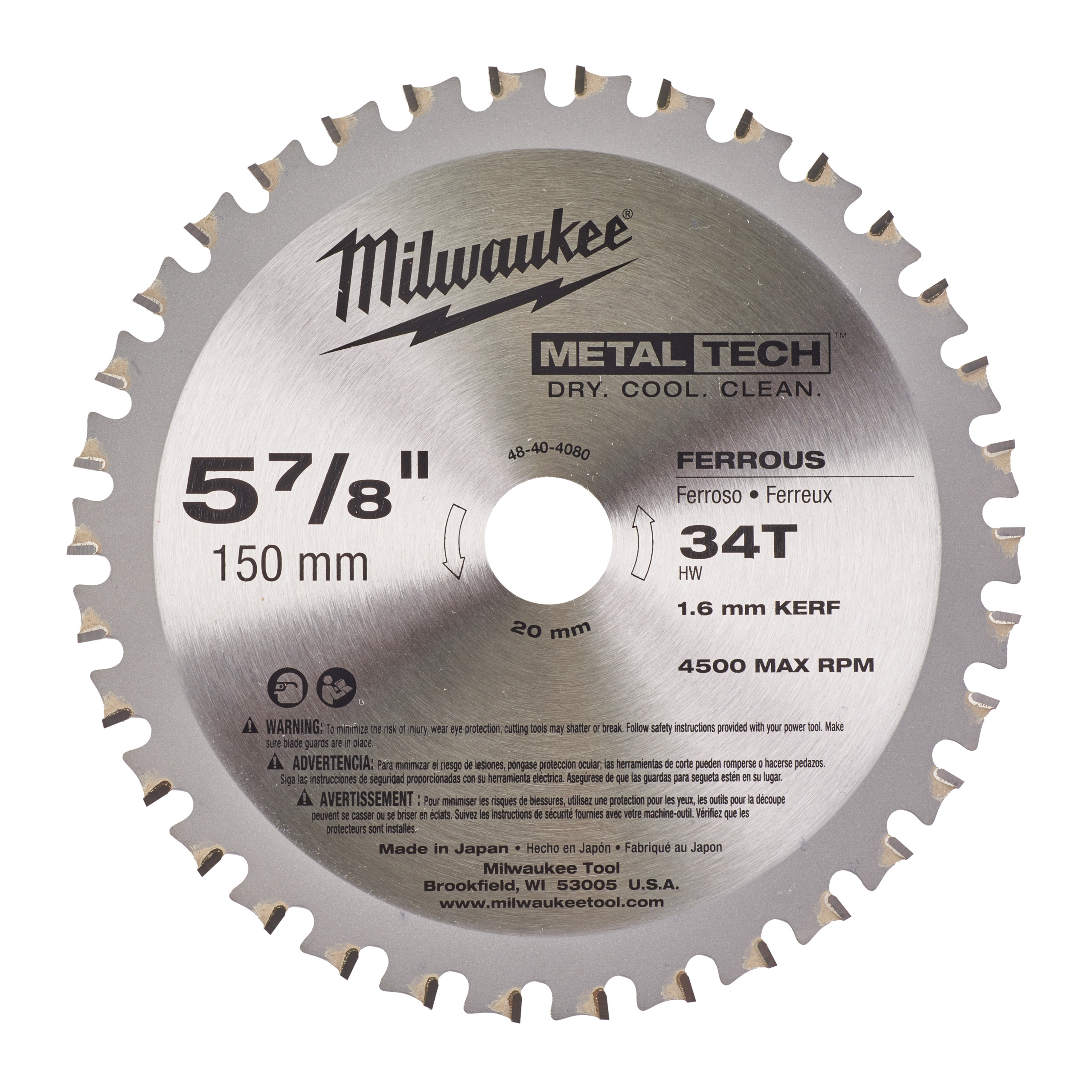 CIRCULAR SAW BLADE MILWAUKEE P M 150X20X1,6X34T