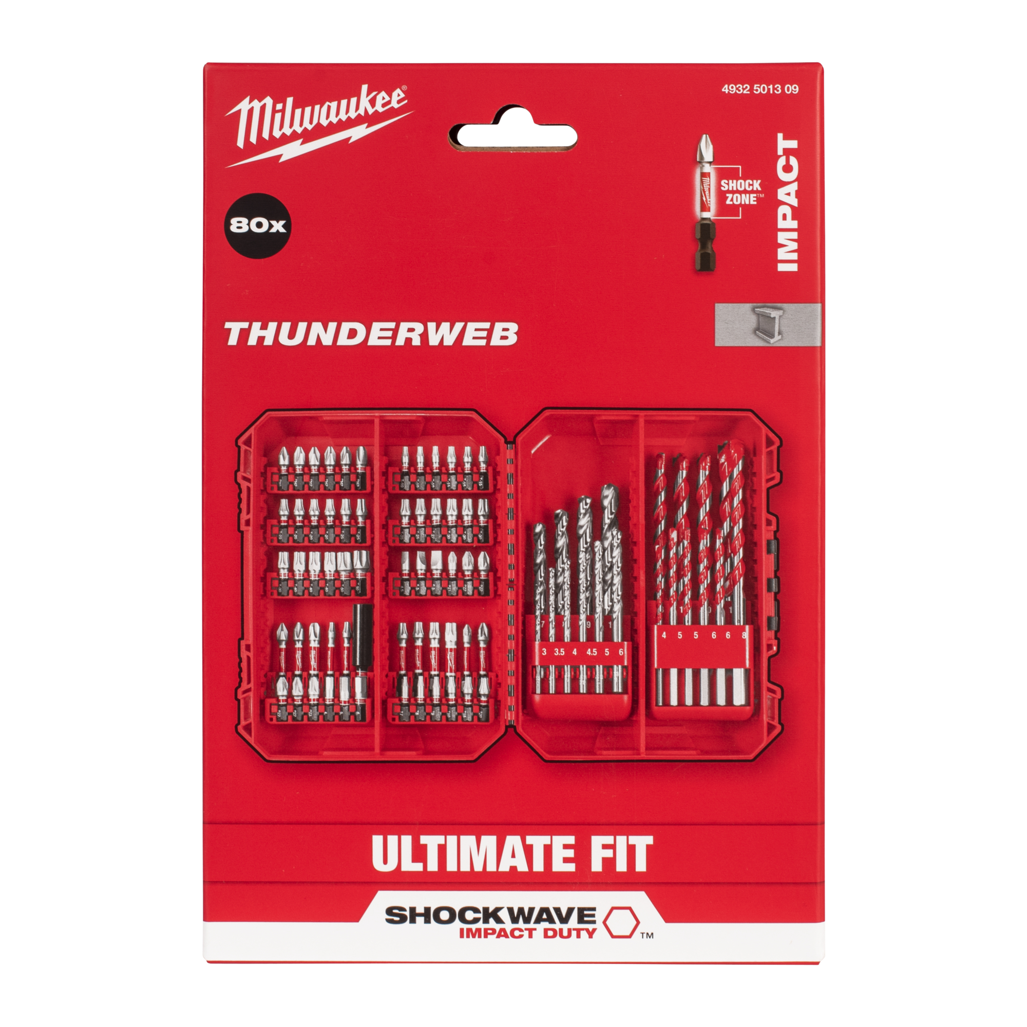 milwaukee Screwdriver bit set milwaukee shw d/d cd 80p