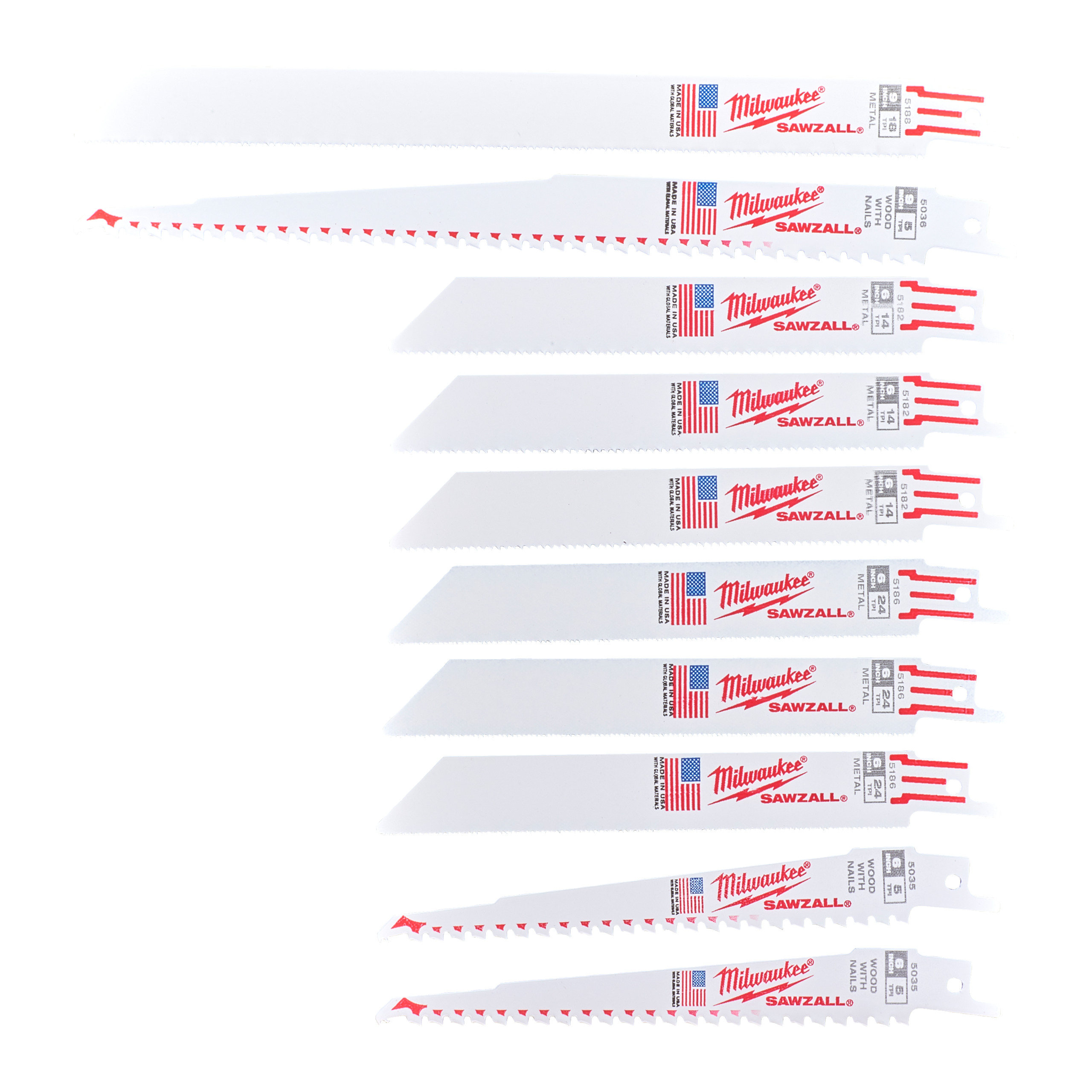 SAWZALL BLADE SET MILWAUKEE 2 10P