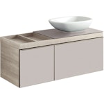 CABINET FOR WASHBASIN CITTERIO TAUPE GLASS / OAK BEIGE