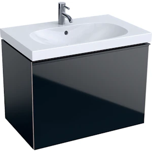 geberit Underskåp acanto svart, matt/blank glas