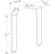 geberit Set of feet acanto 2 pcs, h=31.6cm, chrome
