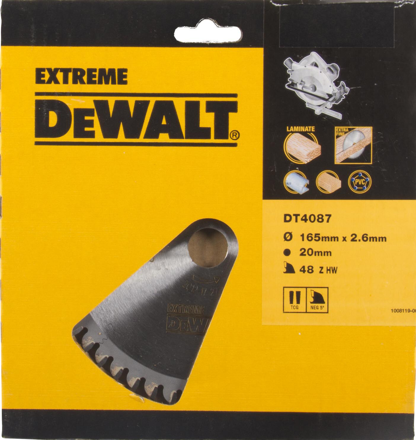 dewalt Cirkelsågsklinga dewalt extreme workshop 165x20mm 48t