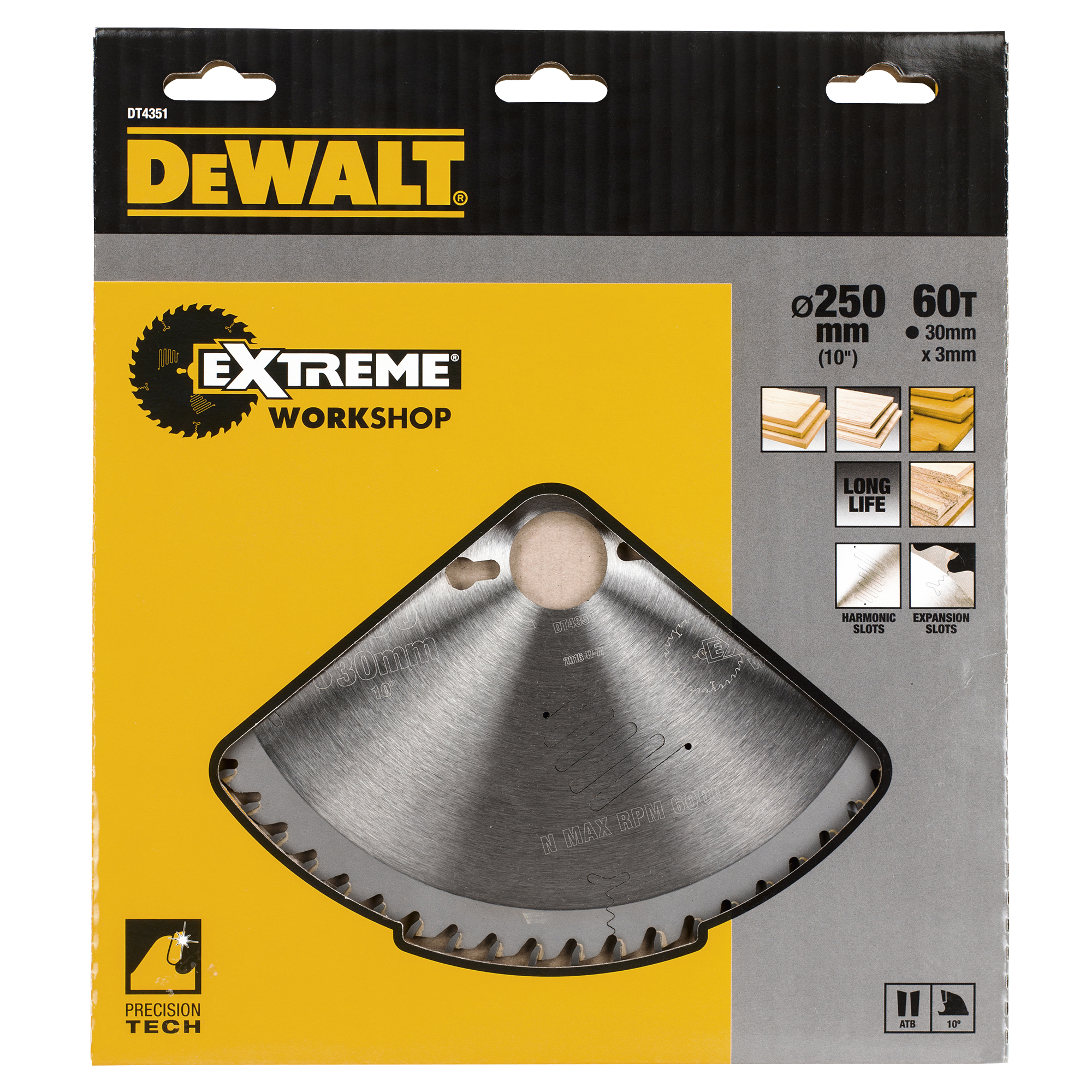dewalt Cirkelsågsklinga dewalt extreme workshop 250x30mm 60t
