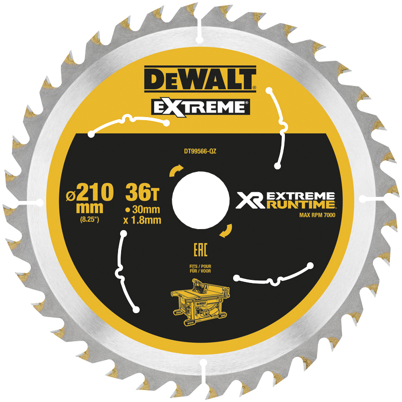 CIRKELSÅGSKLINGA DEWALT EXTREME RUNTIME 210X30MM 36T