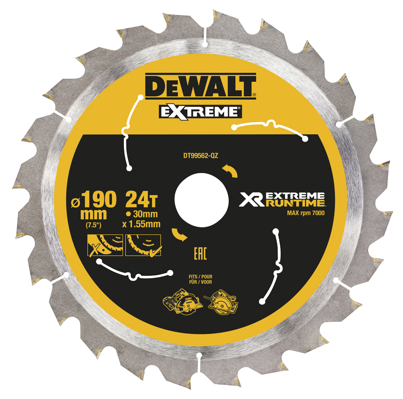 PYÖRÖSAHANTERÄ DEWALT EXTREME RUNTIME 190X30MM 24T