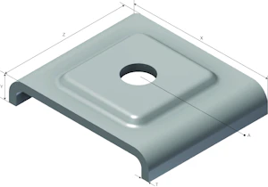 øglænd One hole m11 square plate, aisi 316l