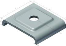 ONE HOLE M7 SQUARE PLATE, AISI 316L