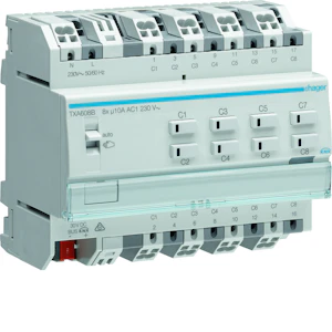 hager Utgångsenhet knx txa608b 8x10a rlv t din