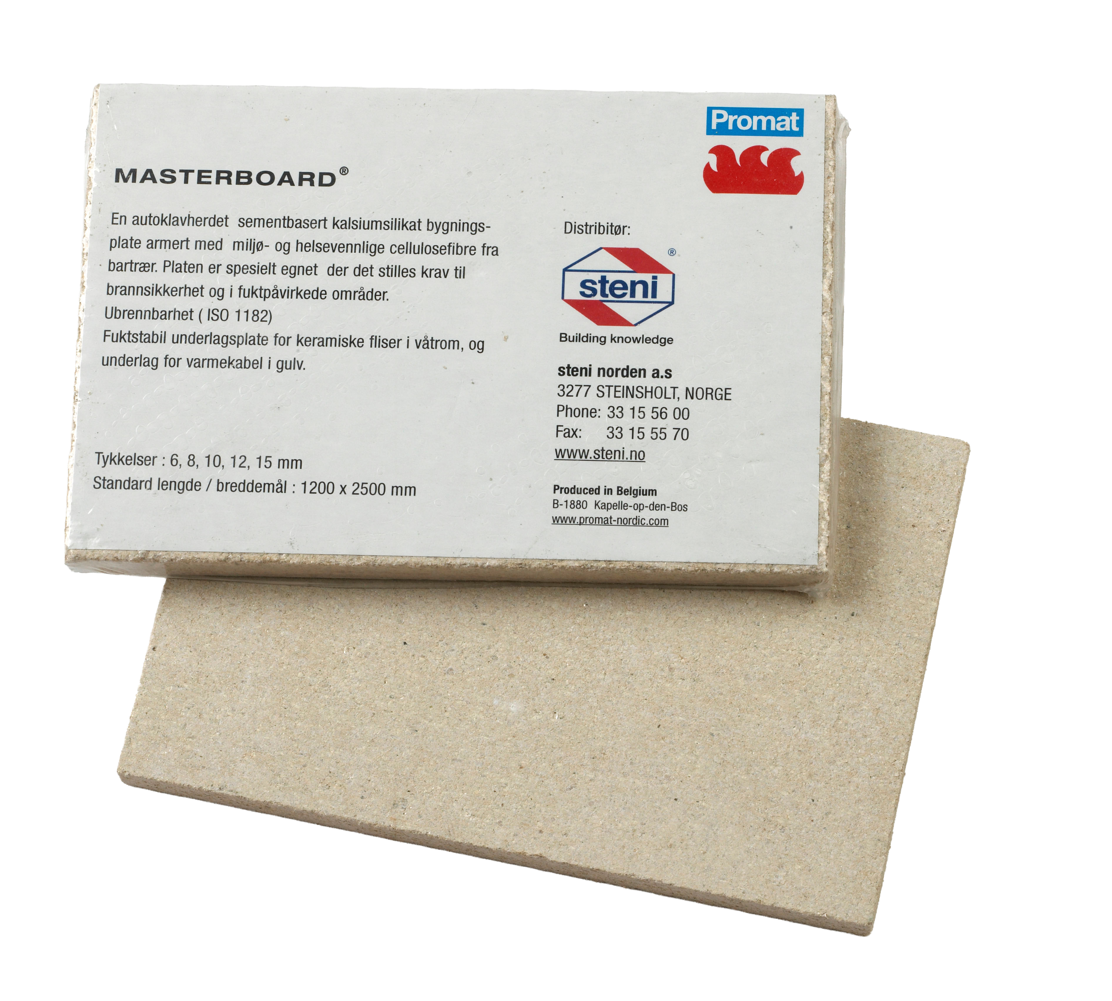 MASTERBOARD 600X1200X6MM STENI VARMEKABEL