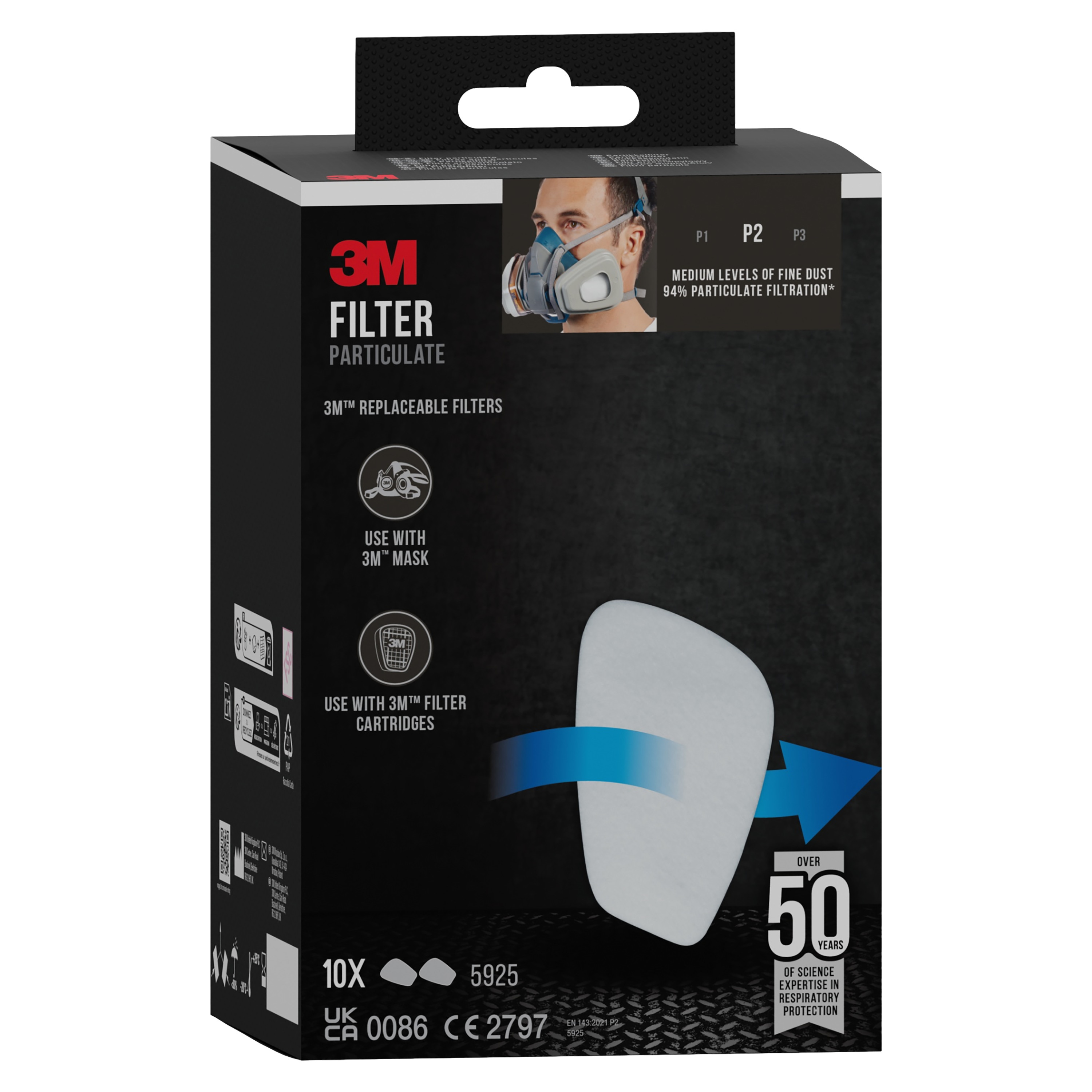 3m 3m partikelfilter 5925, p2 ,10 st