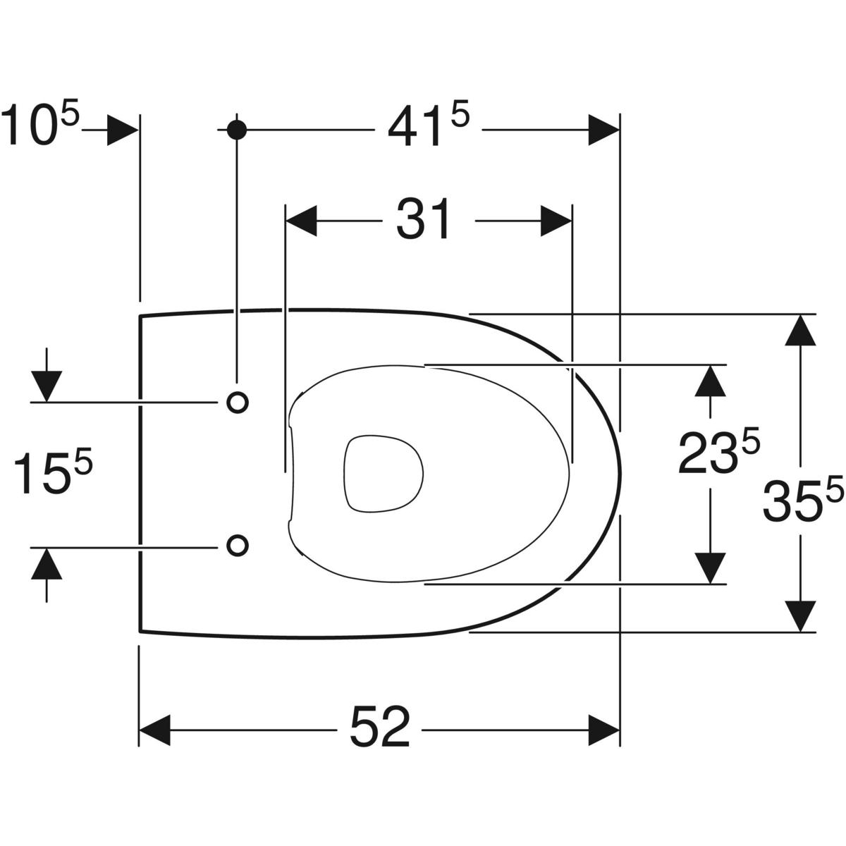 ido Toilet wall-hung no seat ido glow art 520mm