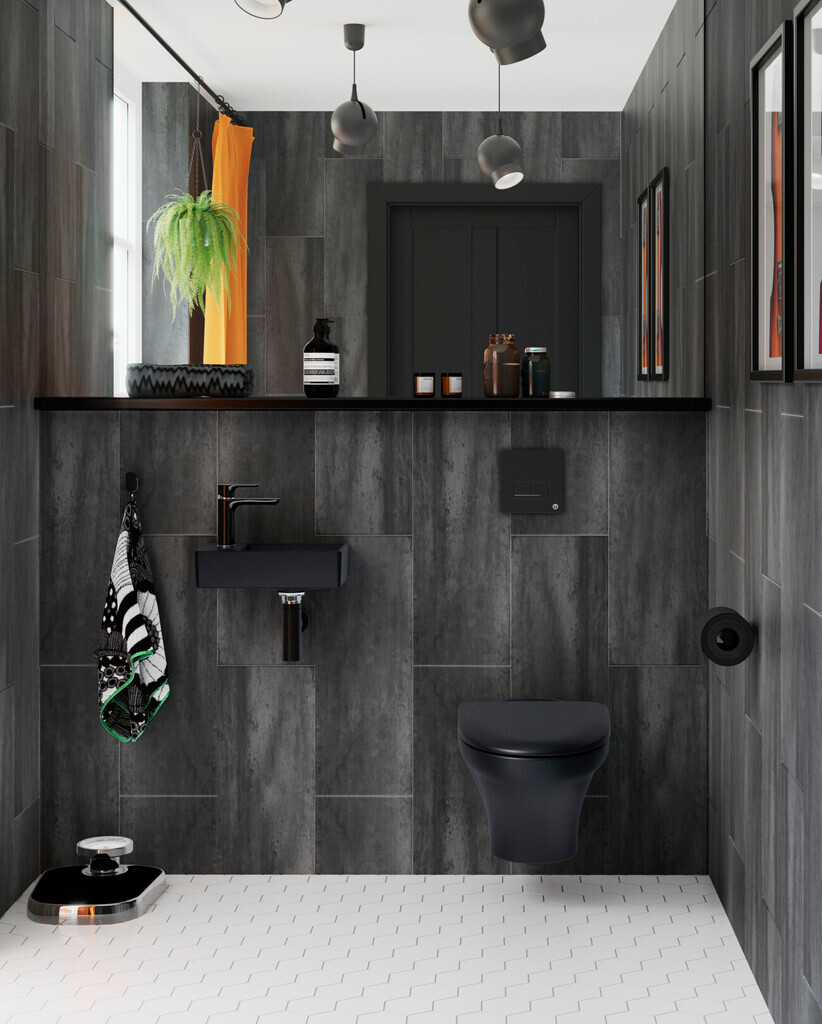 gustavsberg Wc-istuin seinä gustavsberg 8330 estetic matta musta sc/qr