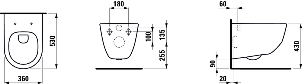 laufen Wc-istuin seinä ei kant laufen pro 82096.6 rimless mattamusta