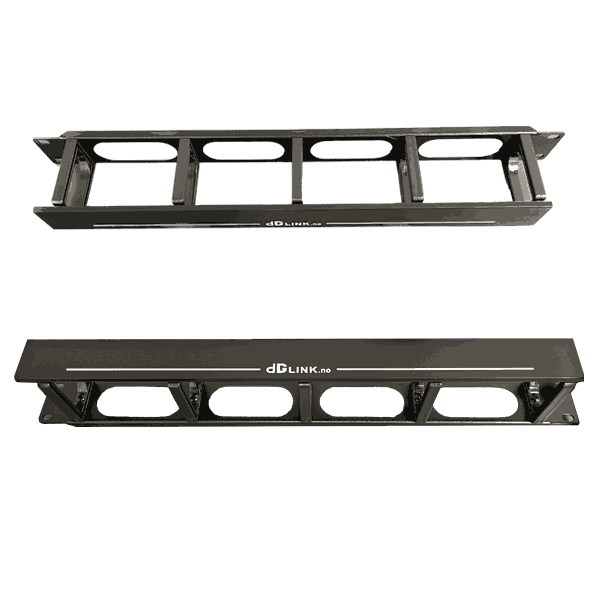 19'' Patchkabelguide sort 1U avtagbar front
