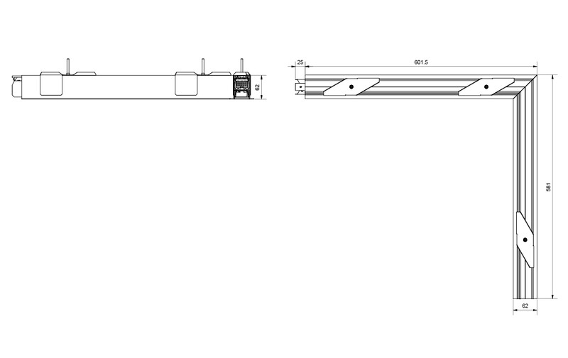 sg armaturen Infällbar armatur lineal rec. corner 3k da vit