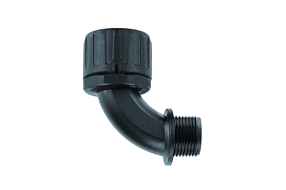 hellermanntyton Fitting hg28-90-m25 90elbow m25 bk