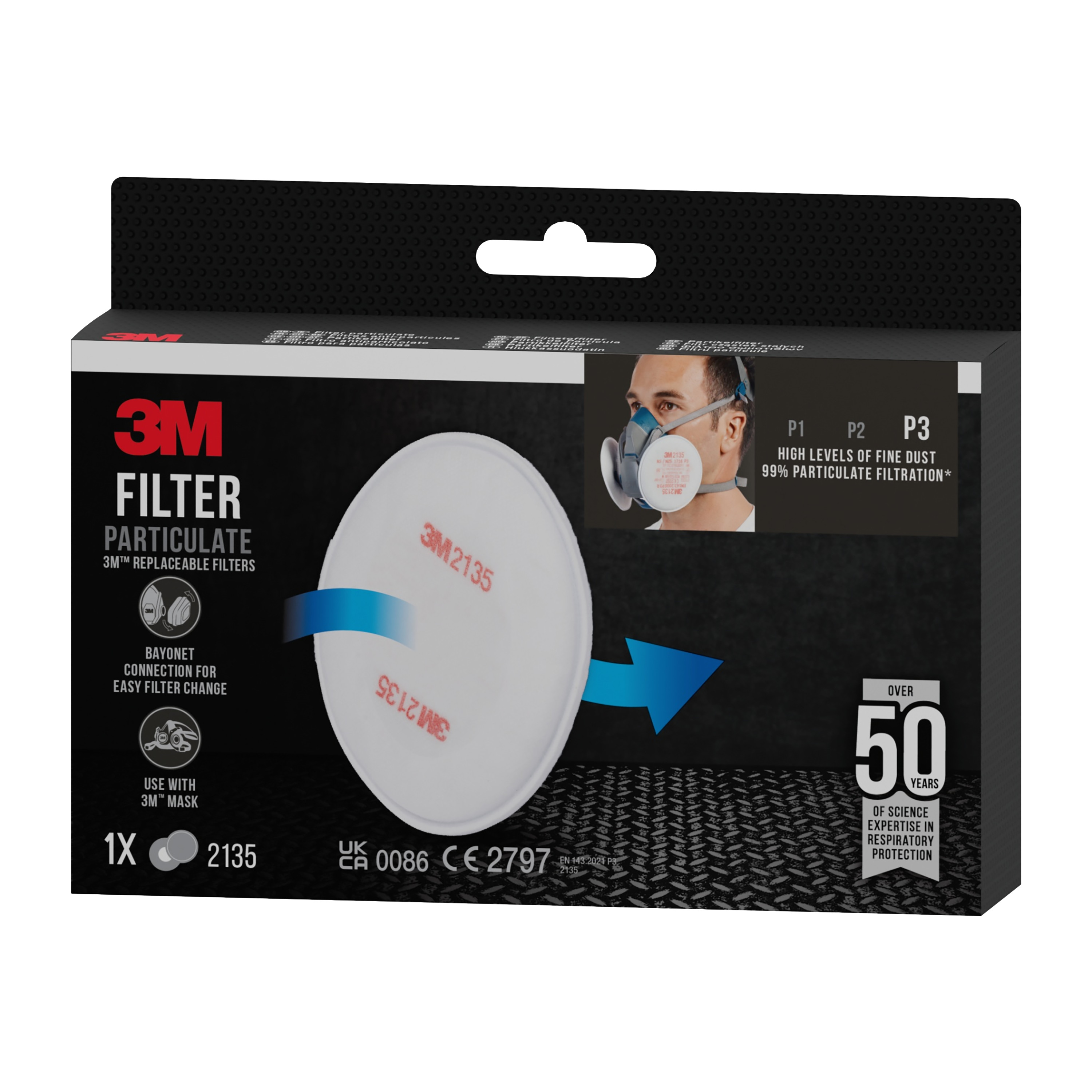 3m Partikelfilter 3m 2135pro1 p3r 1-par