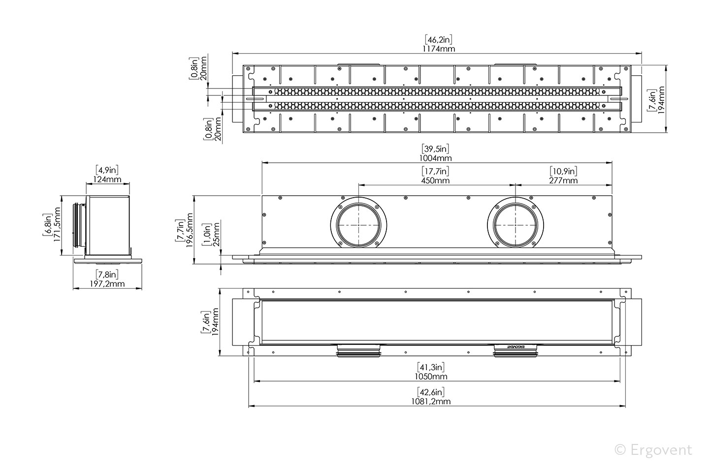 ergovent Ventilation valve ergovent lineo pro condi 2- slots 125