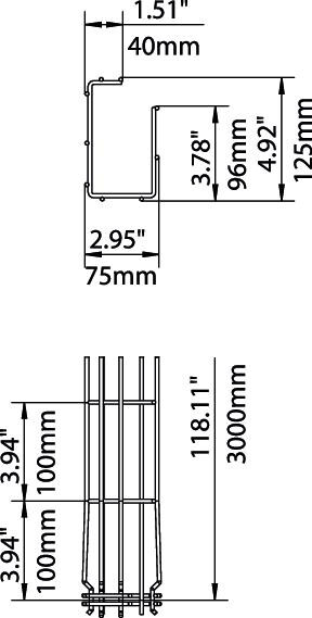 obo bettermann Lankahylly obo g-grm 125 75 a2 75x125x3000rst