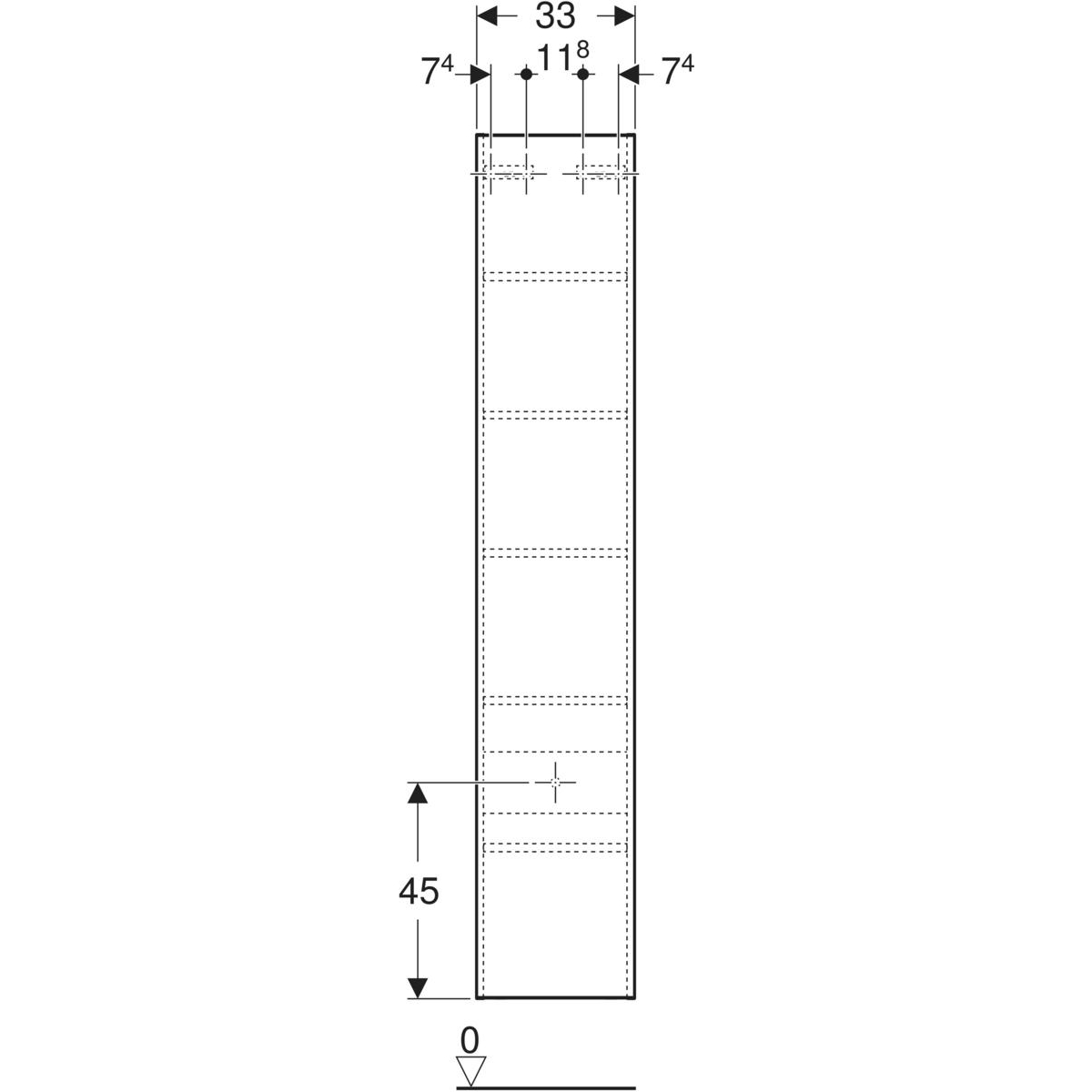 ido Korkea kaappi sense modern 330x298x1800 mm, luonnontammi