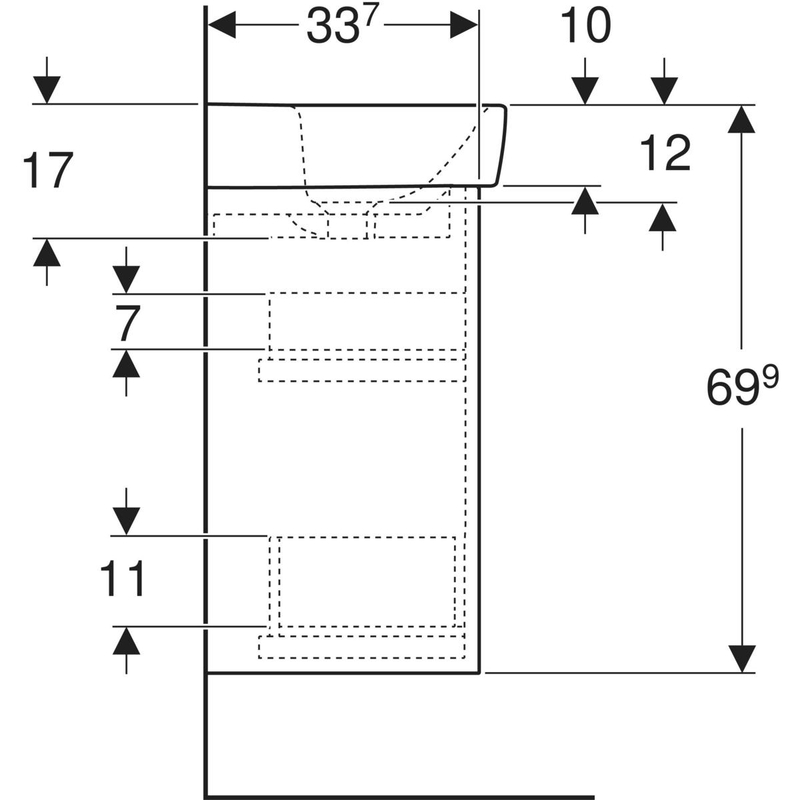 ido Allaskaappipaket sense classic 550mm, laatikoilla, valkoinen
