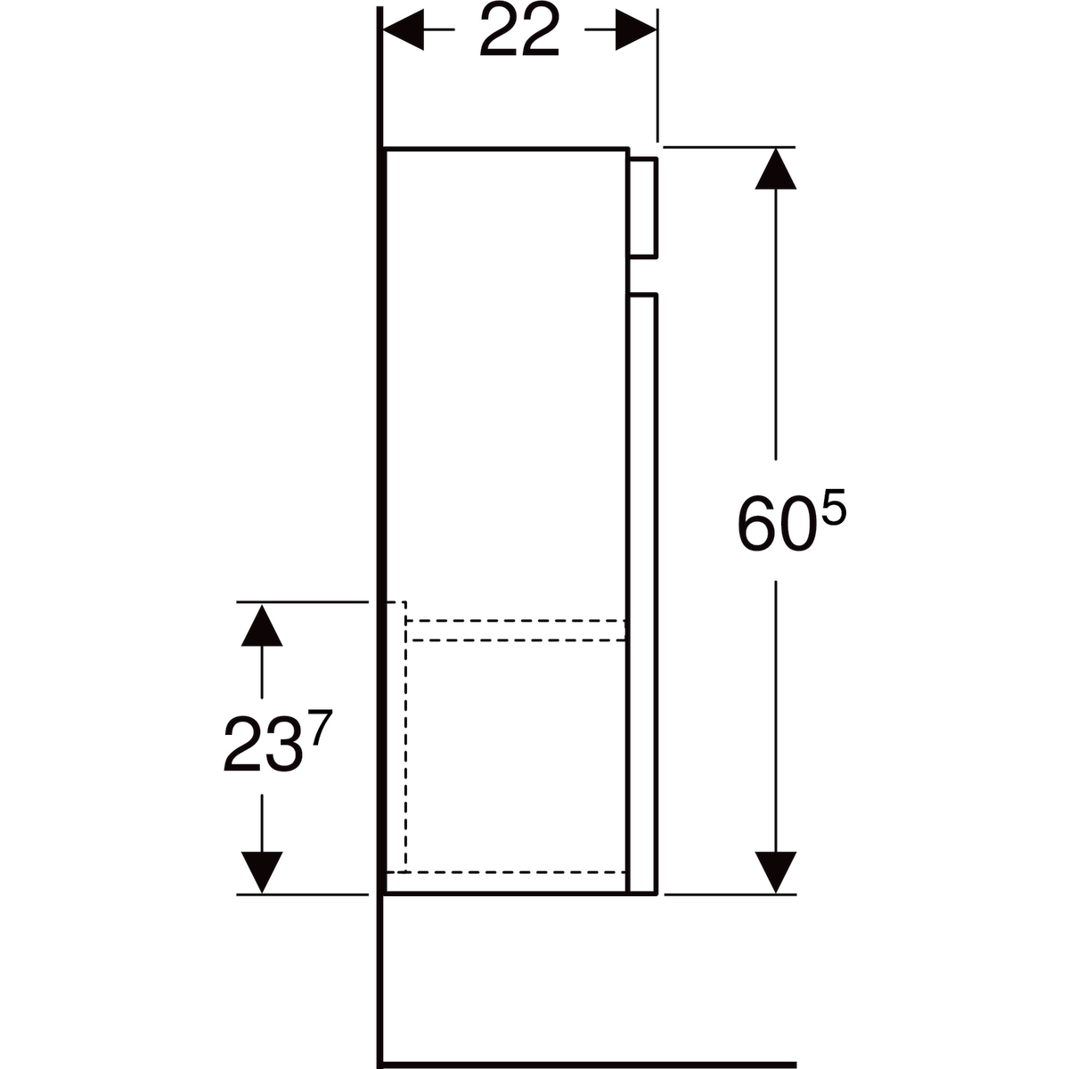 geberit Cabinet for washba renova plan 314x220x605mm lava