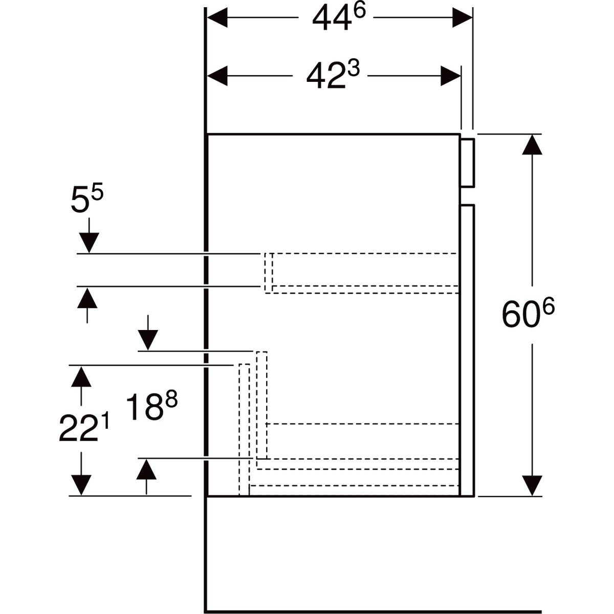 geberit Alakaappi geberit renova plan 536x446x606mm laava