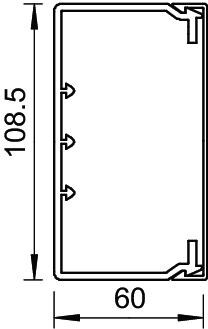 obo bettermann Mounting duct + cover obo wdk60110sw, 60x108,5x2000 blk