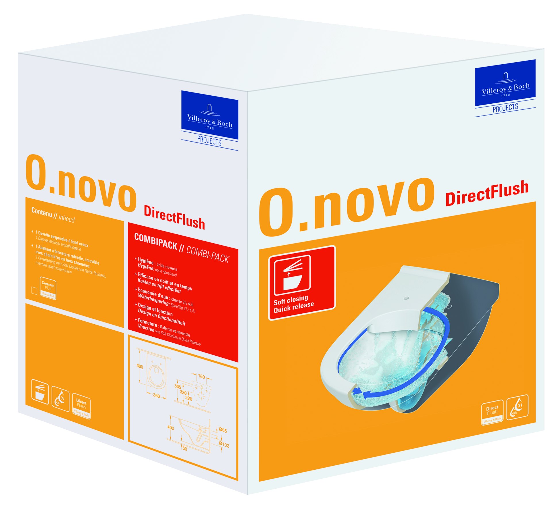villeroy & boch Wc-stol vägghängd vb o.novo 5660 df sc/qr sits