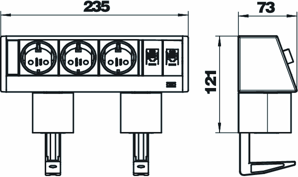 obo bettermann Pistorasiapaneeli obo db-1b3 d3s2k,3-os.pist.,2xrj45
