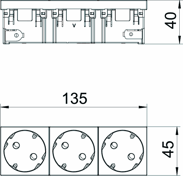 obo bettermann Kanaluttag sks-ds3 rw3 33°, pc, val