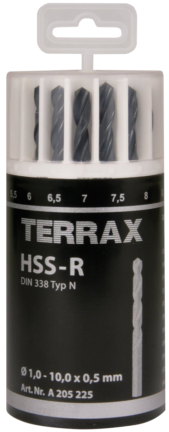 terrax Poranterä terrax sarja 1-10mm hss 19-os purkki