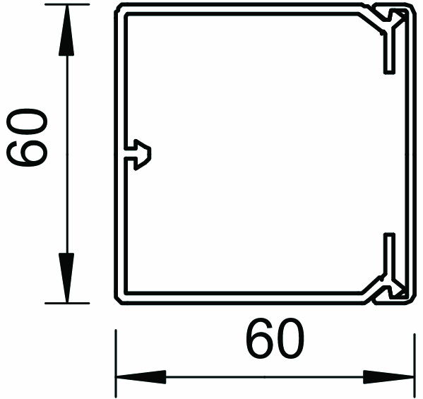 obo bettermann Wdk inst.-duct + cover wdk60060, 60x 60 ral9010