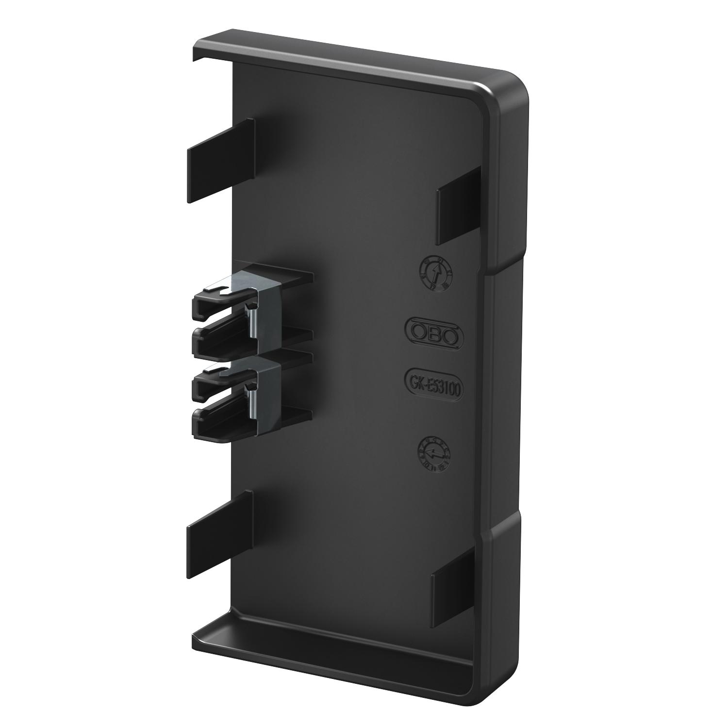 Endestykke kanal GK 70130 Svart