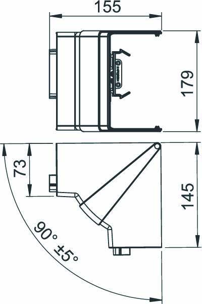obo bettermann Sisäkulma obo gk-ih70170rw pc/abs 85-95ast